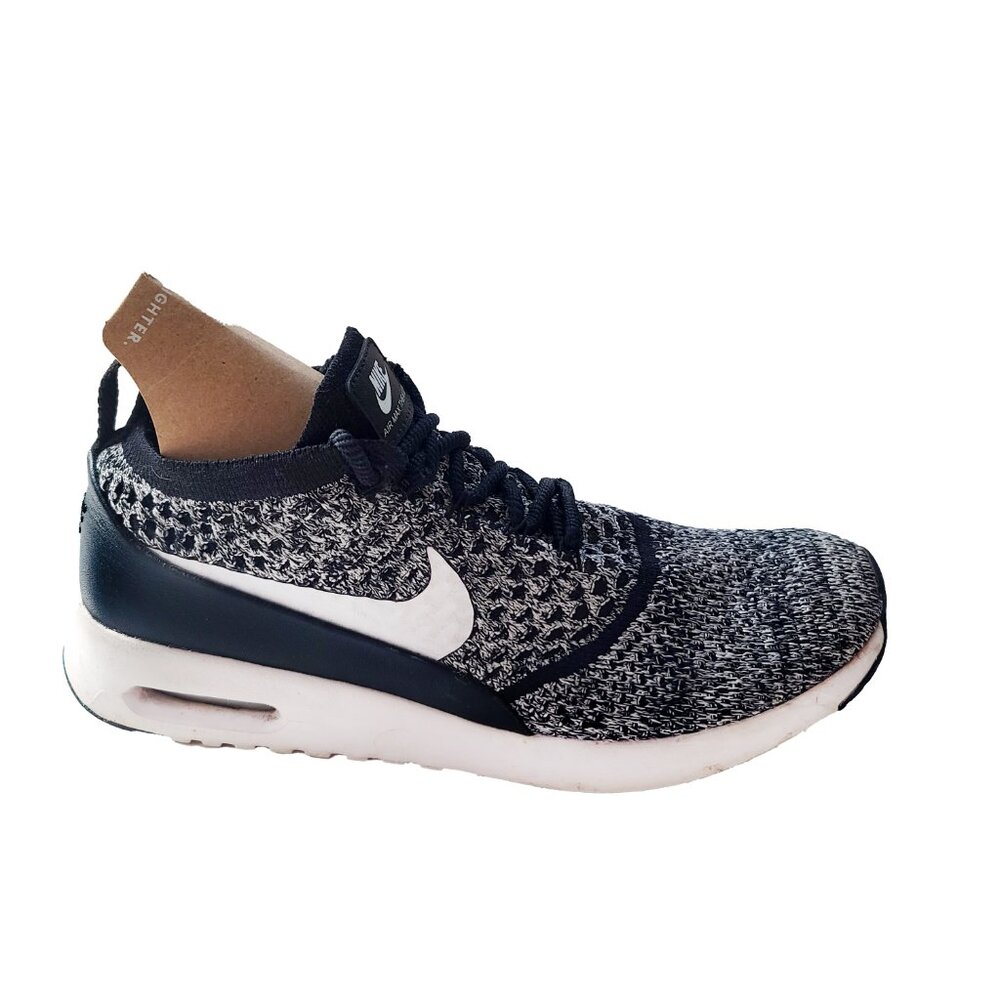 Womens Nike AIT MAX THEA ULTRA Black & White Knit Running Shoes 7.5